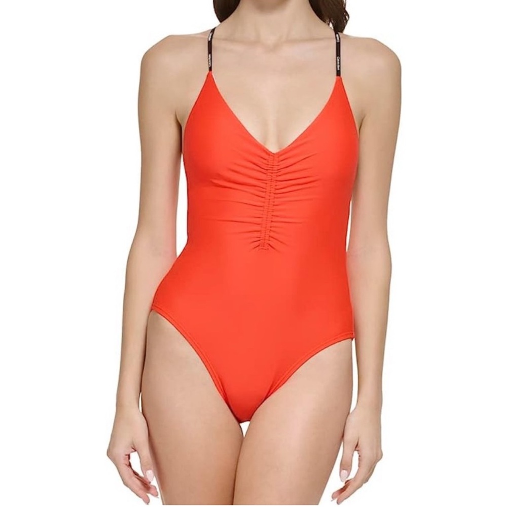 Calvin Klein Orange One-Piece Swimsuit